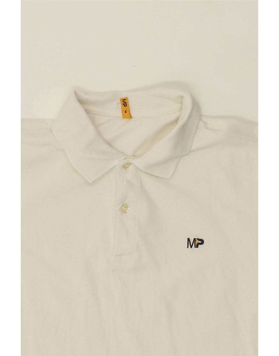 MELTIN' POT Mens Polo Shirt Small Beige Cotton Vintage Meltin' Pot and Second-Hand Meltin' Pot from Messina Hembry 