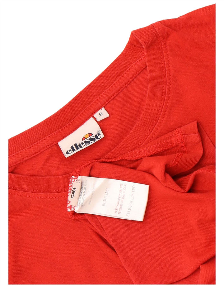 Ellesse Ανδρικό γραφικό T-Shirt Top Μικρό κόκκινο βαμβακερό