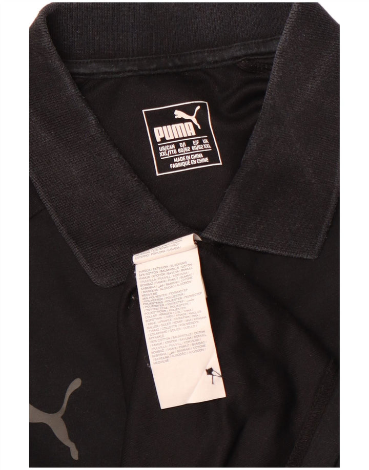 Ανδρικό πουκάμισο πόλο PUMA 2XL μαύρο βαμβακερό