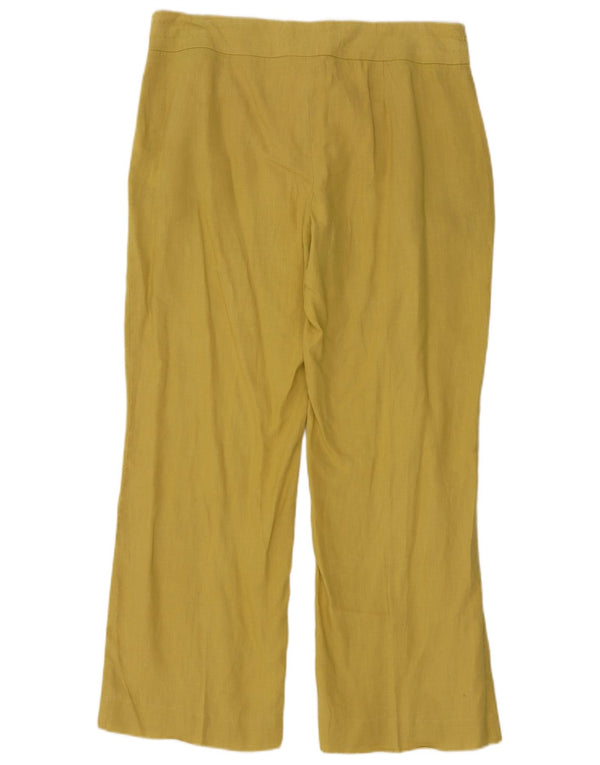 Zara Γυναικείο Φαρδύ Παντελόνι Casual XL W32 L30 Κίτρινο λινό