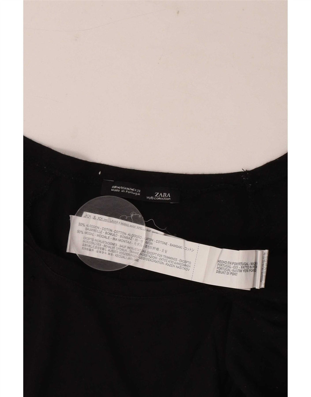 Zara Γυναικείο γραφικό T-Shirt Top UK 12 Μεσαίο μαύρο βαμβακερό