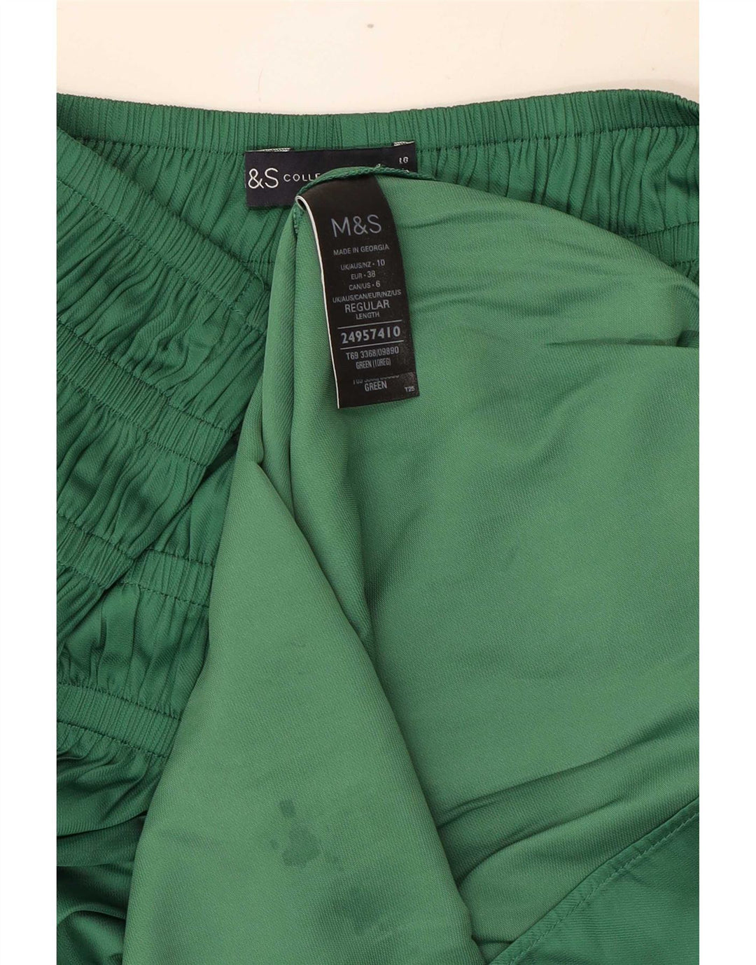 Marks & Spencer Γυναικεία Maxi Φούστα UK 10 Small W34 Green Polyester