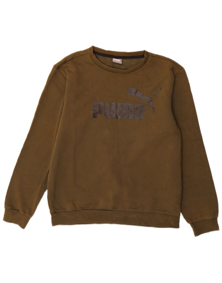 Ανδρικό γραφικό φούτερ Puma Jumper Medium Khaki Βαμβακερό