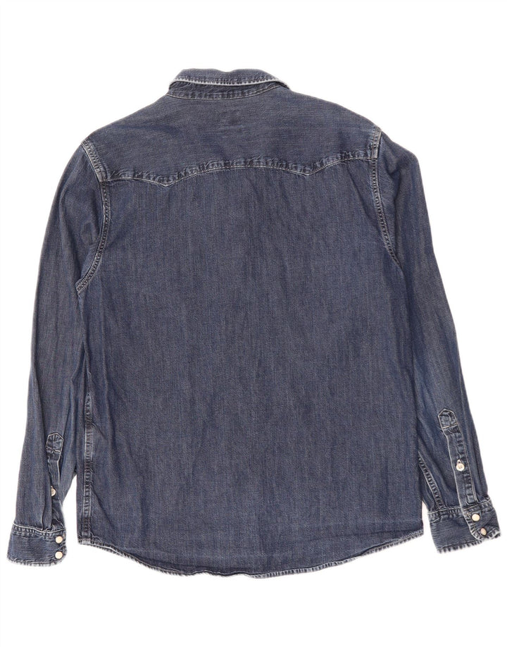 Ανδρικό τζιν πουκάμισο LEE μεγάλο μπλε ναυτικό βαμβακερό