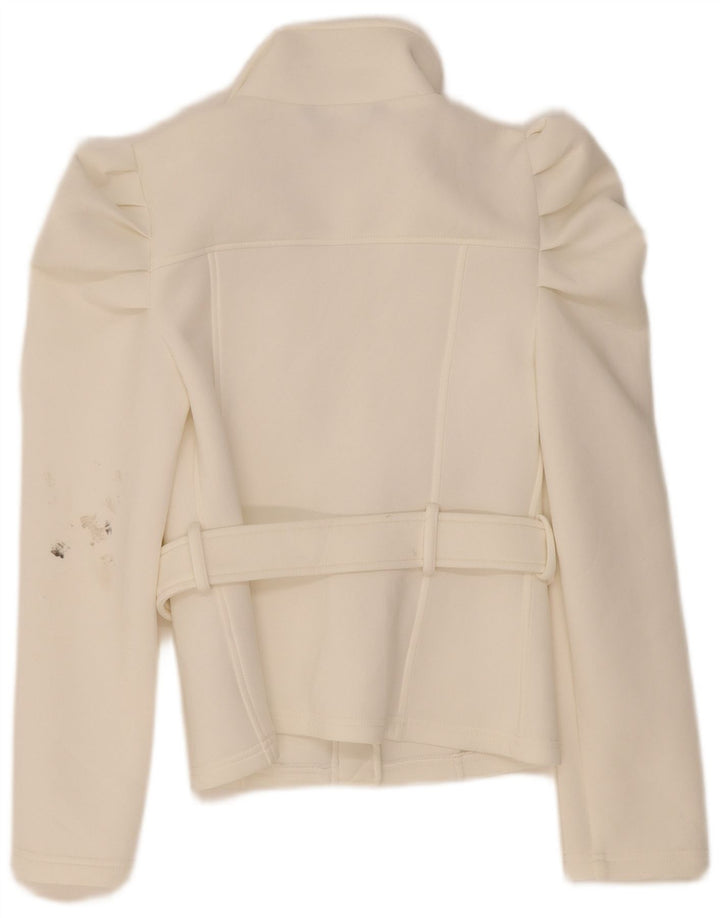 Zara Γυναικείο Bomber Jacket UK 10 Small White Polyester