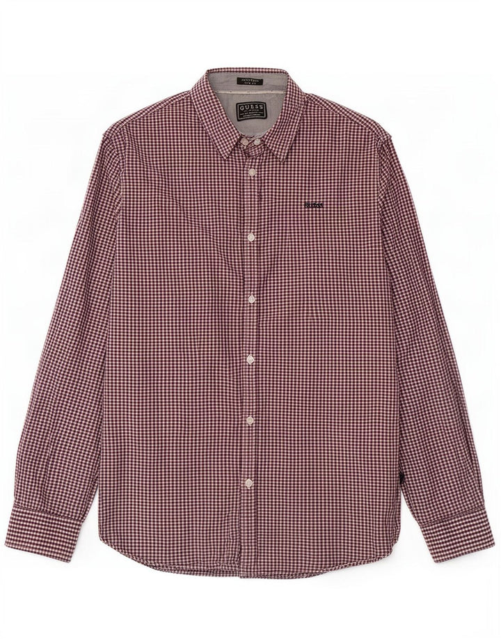 Ανδρικό πουκάμισο Guess Slim Fit Μεγάλο πολύχρωμο βαμβακερό Gingham