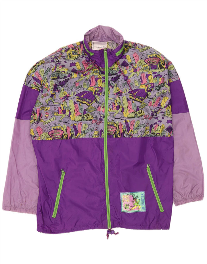 J JEANTEX Ανδρικό μπουφάν βροχής UK 40 Large Purple Colourblock
