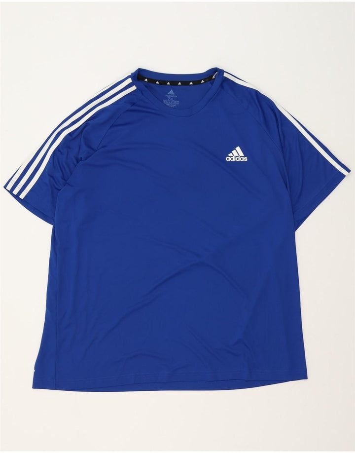 Adidas Ανδρικό T-Shirt Aeroready Top 2XL Blue Polyester