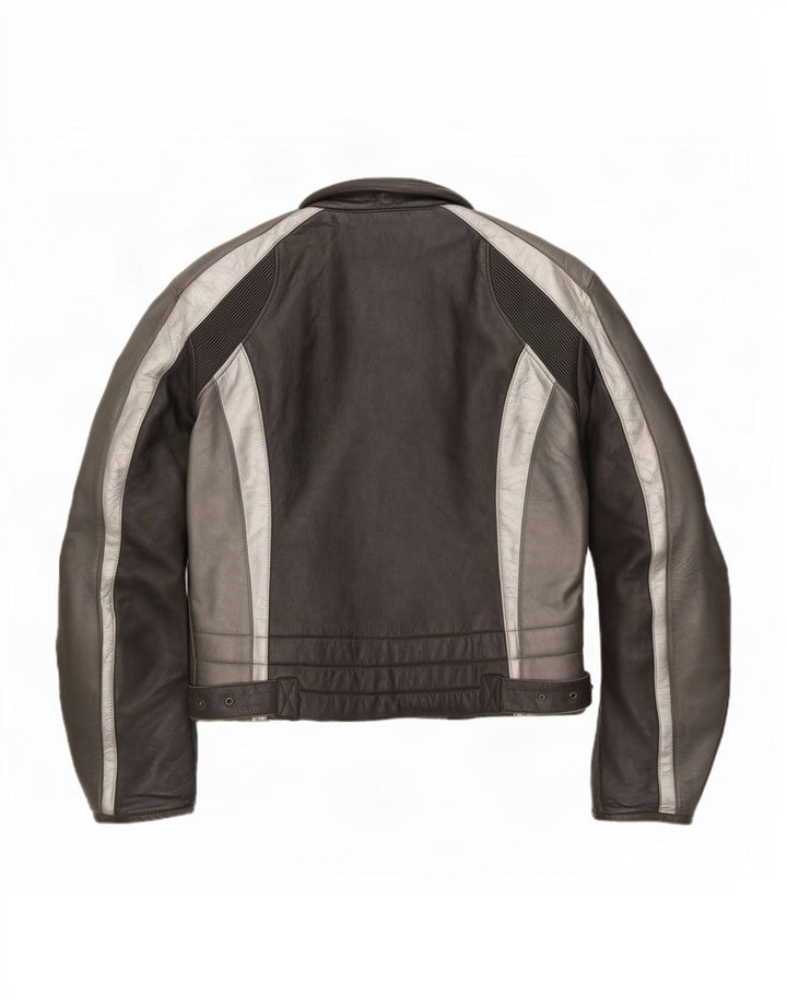 Vintage Ανδρικό Δερμάτινο Μπουφάν Racer IT 52 Large Black Colourblock