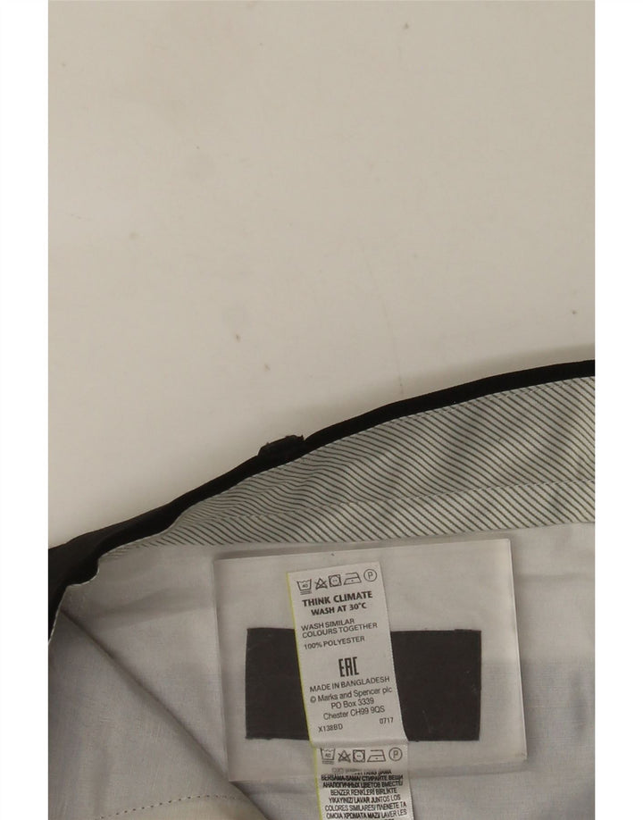 MARKS & SPENCER Ανδρικό παντελόνι με κανονική εφαρμογή W36 L33 μαύρο πολυεστέρα
