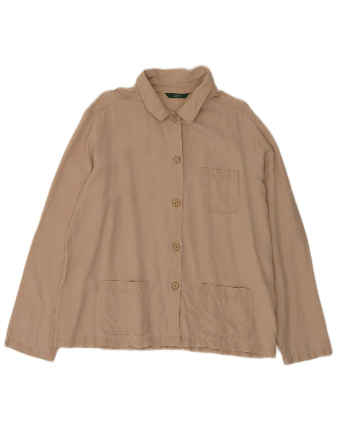 Marks & Spencer Γυναικείο Πουκάμισο UK 16 Large Beige Lyocell