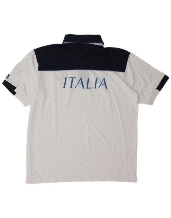 Μπλουζάκι Asics Mens Italia Graphic Polo XL Λευκό βαμβακερό