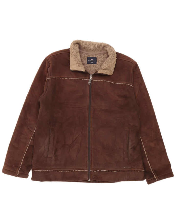 MARKS & SPENCER Ανδρικό μπουφάν Sherpa UK 41/43 μεγάλο καφέ πολυεστέρας