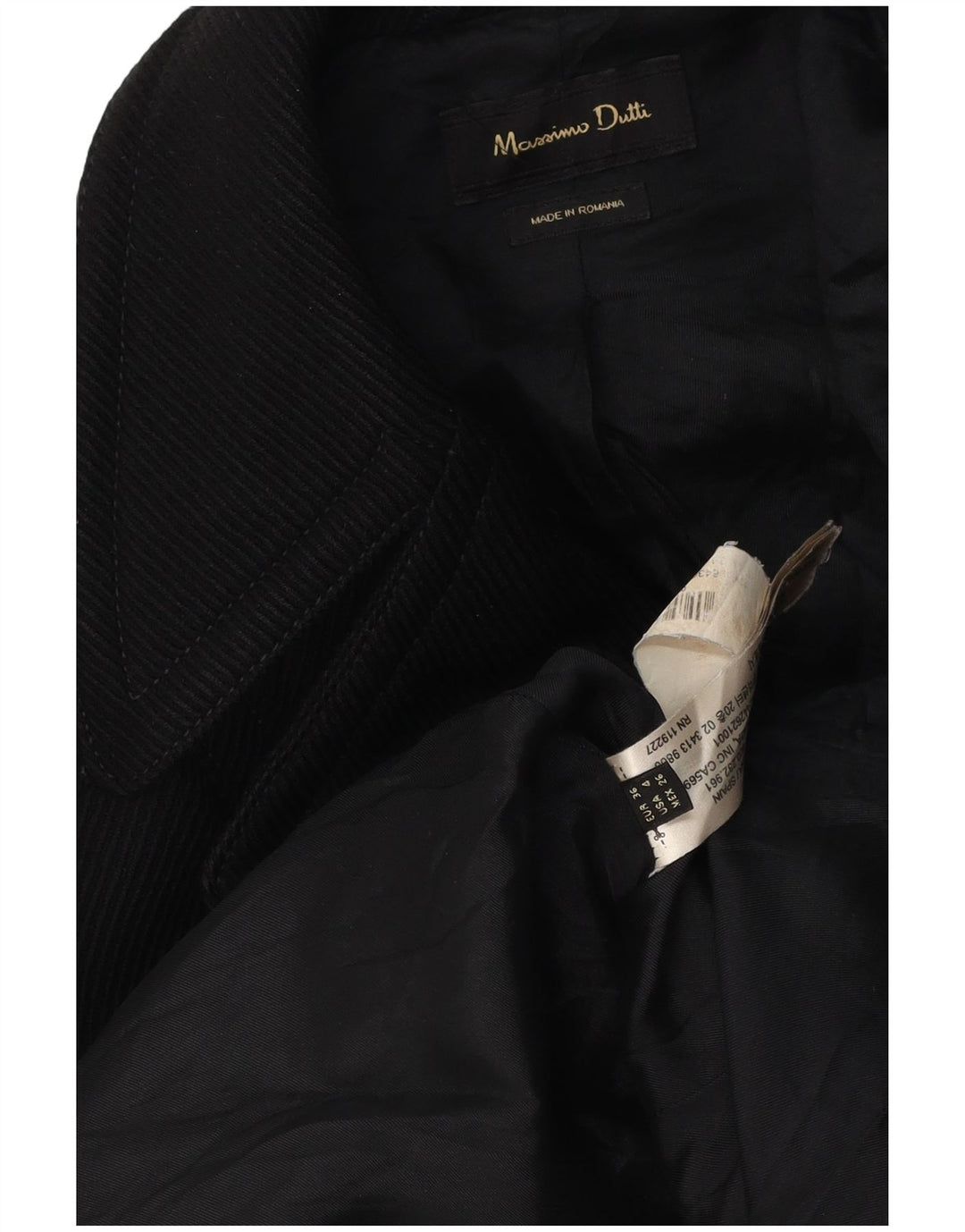 Massimo Dutti Γυναικείο μπουφάν σακάκι με διπλό στήθος EU 36 XS Μαύρο Πολυαμίδιο
