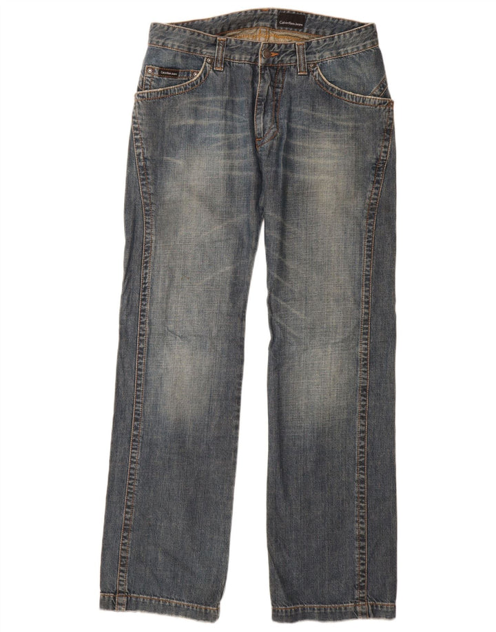 Γυναικείο τζιν ίσιο CALVIN KLEIN W32 L34 Μπλε βαμβακερό