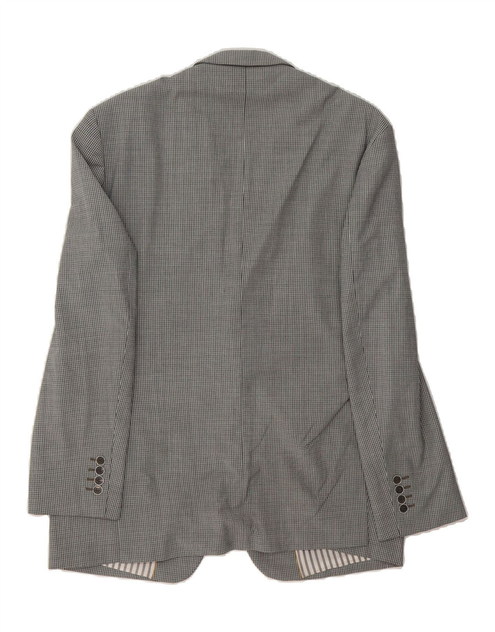 DOUGLAS Mens 2 Button Blazer Jacket UK 40 Large Grey Check Vintage Douglas and Second-Hand Douglas from Messina Hembry 