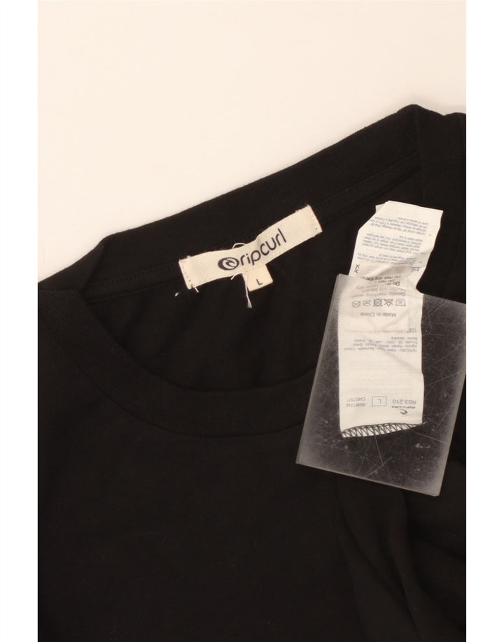 Ανδρικό γραφικό μπλουζάκι Rip Curl Top μεγάλο μαύρο βαμβακερό