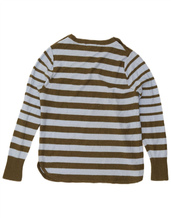 White Stuff Γυναικείο πουλόβερ με λαιμόκαυστο UK 12 Medium Khaki ριγέ