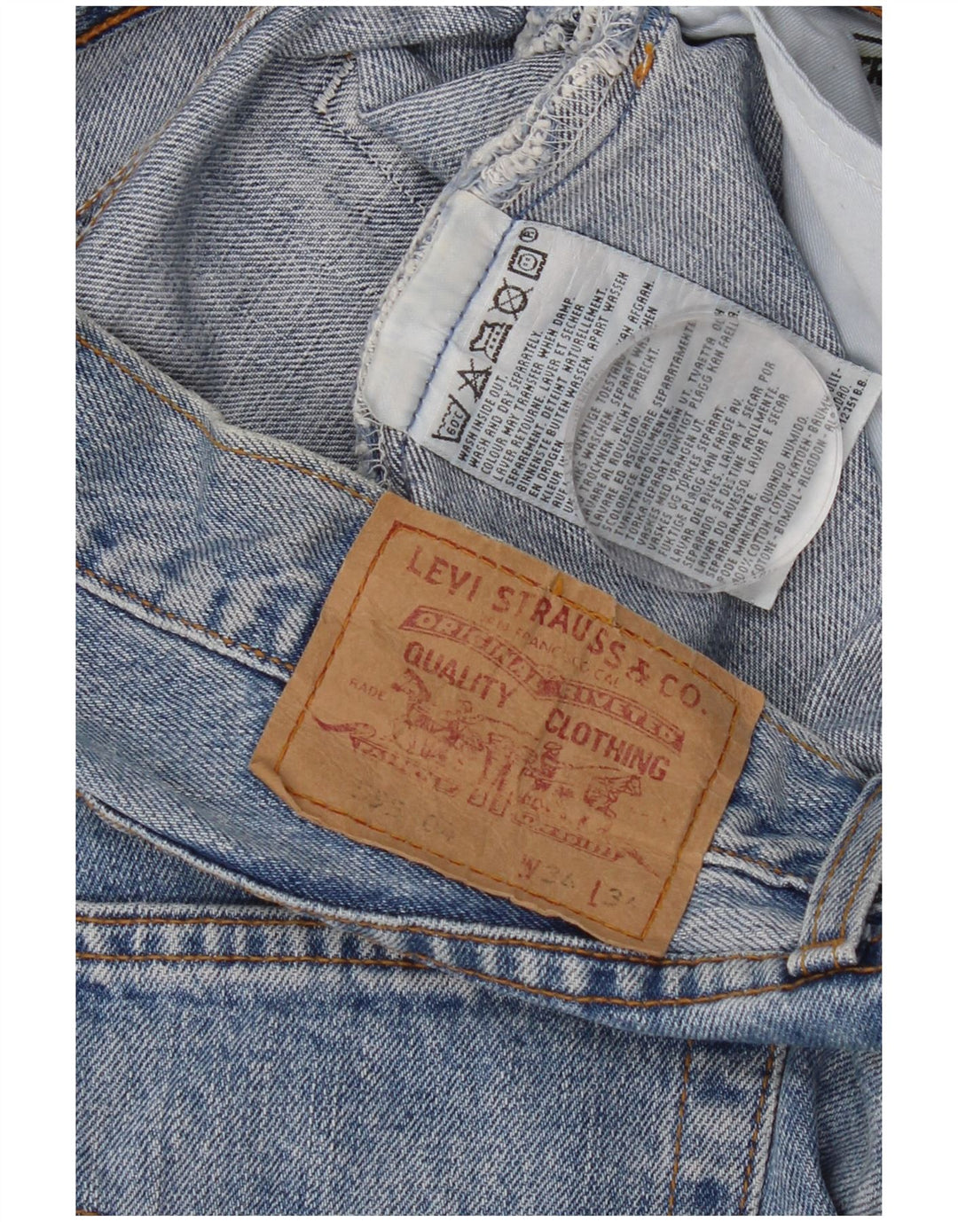 Levi's Mens 595 Straight Jeans W34 L28 Blue Cotton