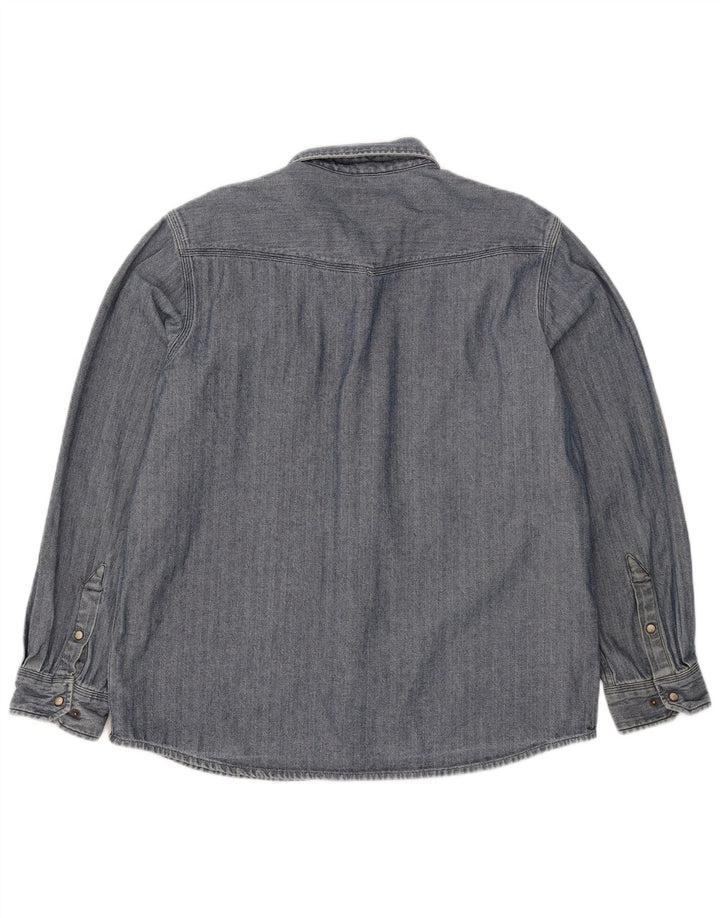 Ανδρικό πουκάμισο Carhartt Slim Fit μεγάλο μπλε βαμβακερό ψαροκόκκαλο