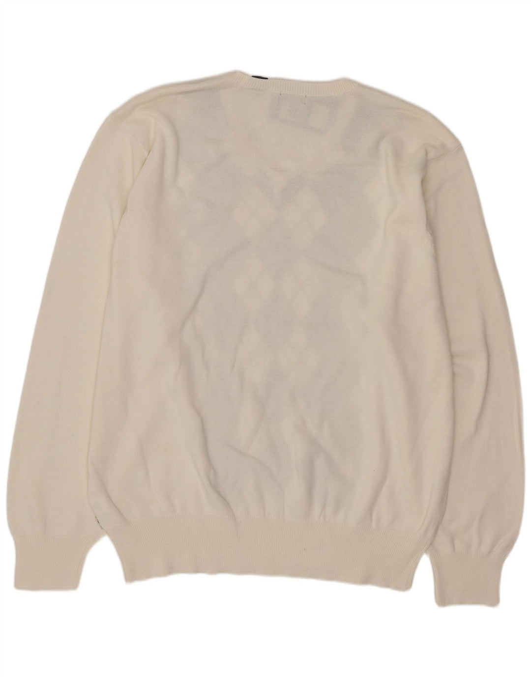 Ανδρικό πουλόβερ Izod με V λαιμόκοψη XL Λευκό Argyle/Διαμαντένιο Βαμβάκι