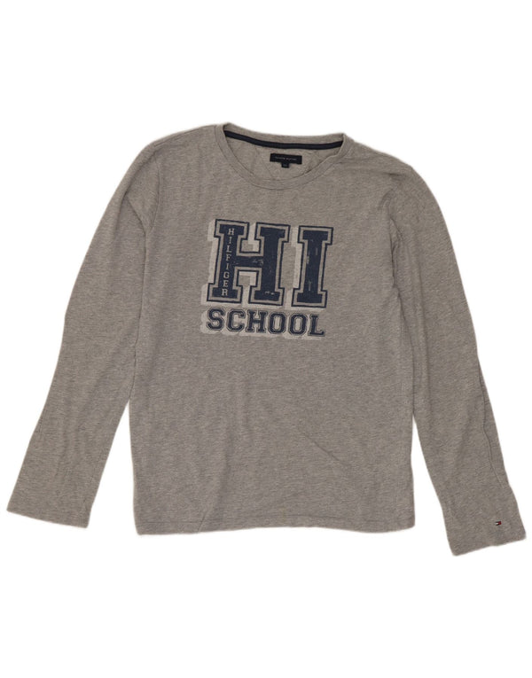 Tommy Hilfiger Boys Graphic Top Μακρυμάνικο 11-12 ετών Γκρι βαμβακερό