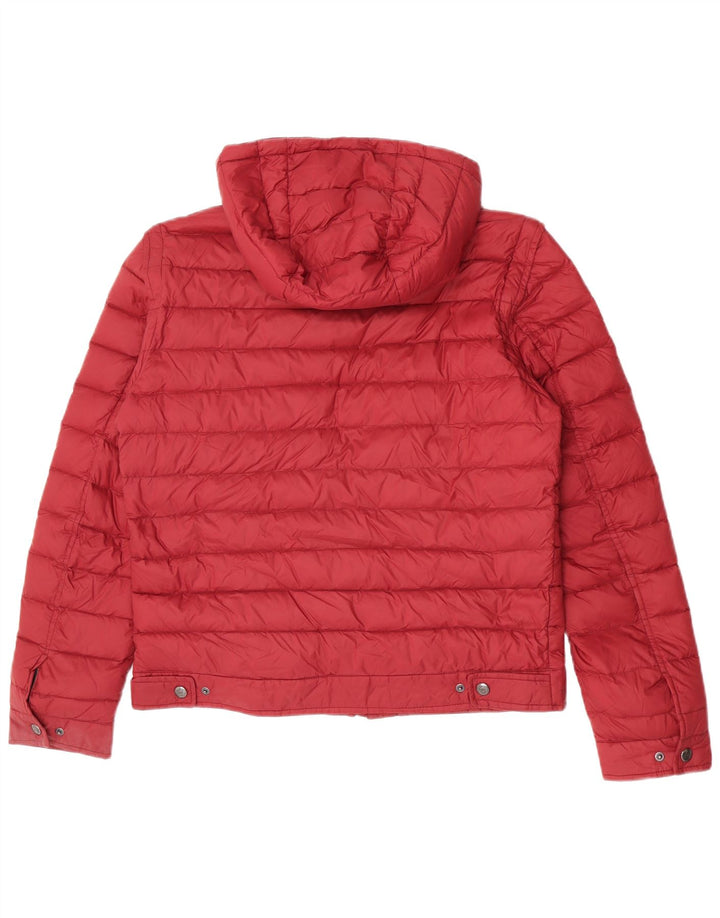 Massimo Dutti Γυναικείο μπουφάν με κουκούλα UK 14 Large Burgundy