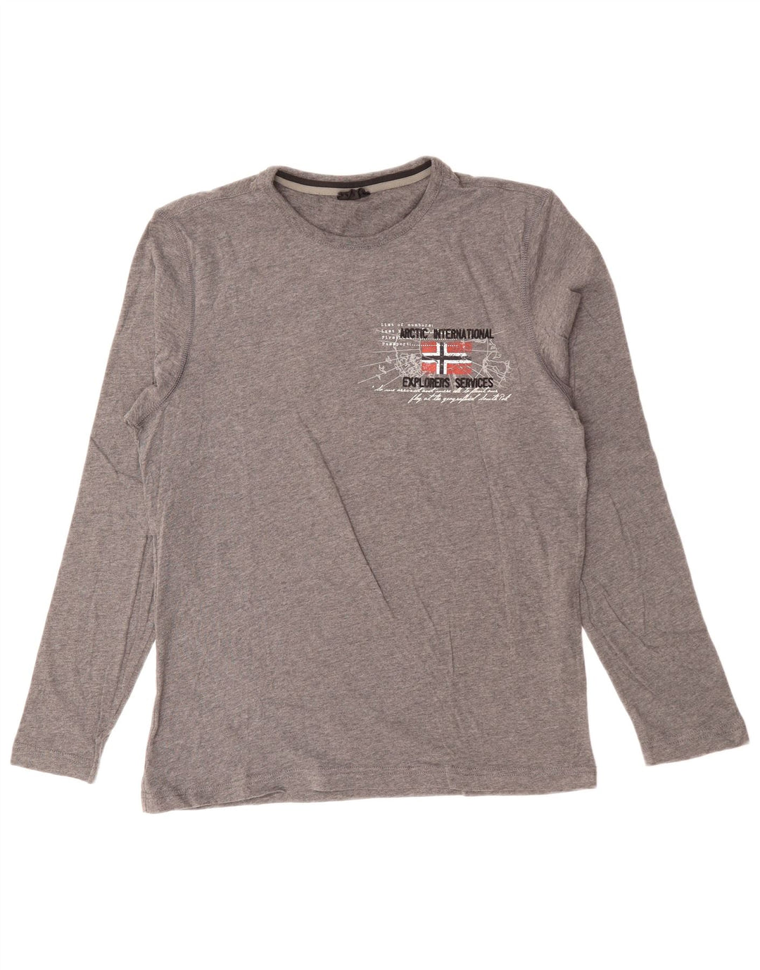 NAPAPIJRI Ανδρικό γραφικό τοπ Μακρυμάνικο Μεσαίο Γκρι