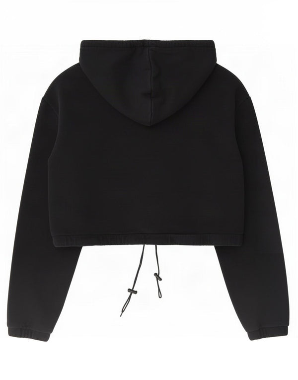 Vans Womens Crop Hoodie Jumper UK 10 Small Black