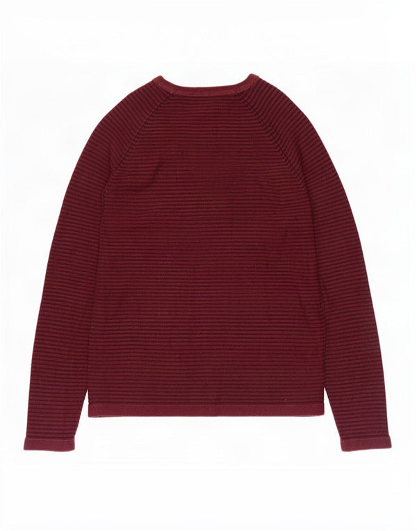 Jack & Jones Ανδρικό πουλόβερ με λαιμόκαυστο βαμβακερό μεσαίο μπορντό