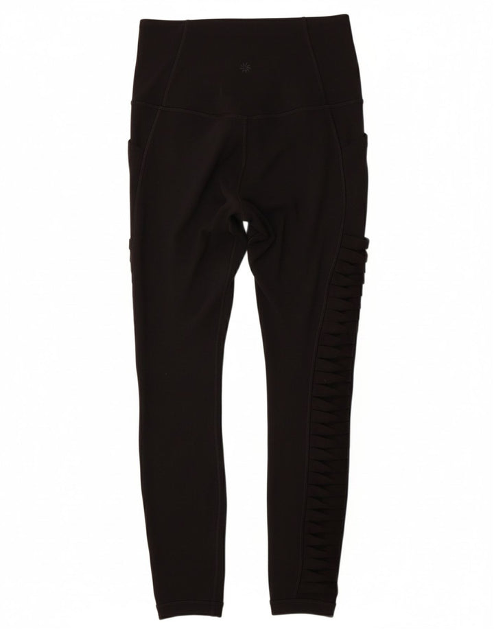 ATHLETA Womens Crop Leggings UK 4 XS Black Nylon