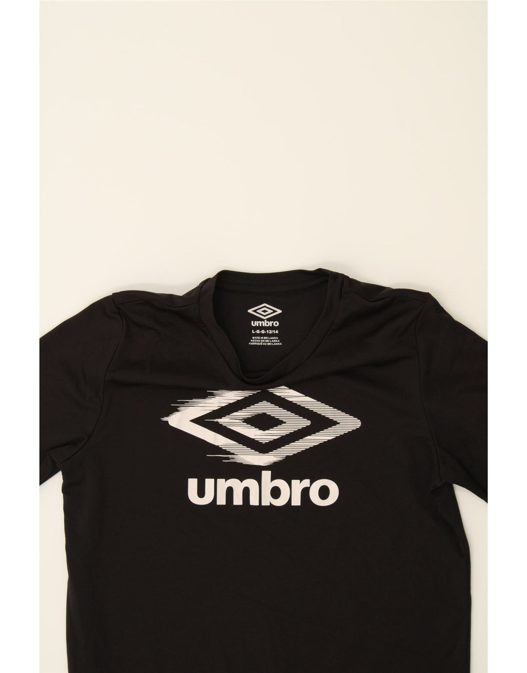 UMBRO Boys Graphic T-Shirt Top 12-13 Years Large Black Vintage Umbro and Second-Hand Umbro from Messina Hembry 
