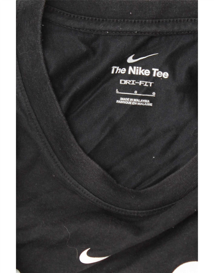 Ανδρικό γραφικό μπλουζάκι Nike Dri Fit Top Large Μαύρο