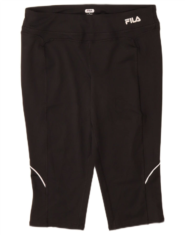 FILA Γυναικεία Κάπρι Κολάν UK 14 Μεσαίου Μαύρου Πολυεστέρα