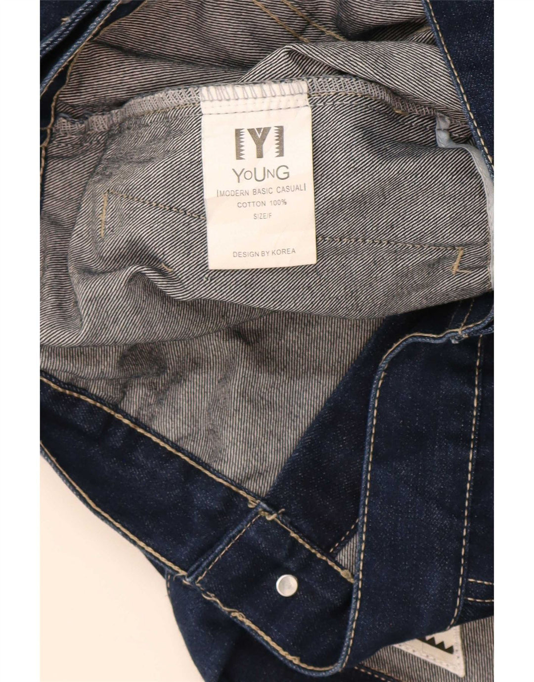 Vintage Boys Denim Jacket 14-15 Years Navy Blue Cotton