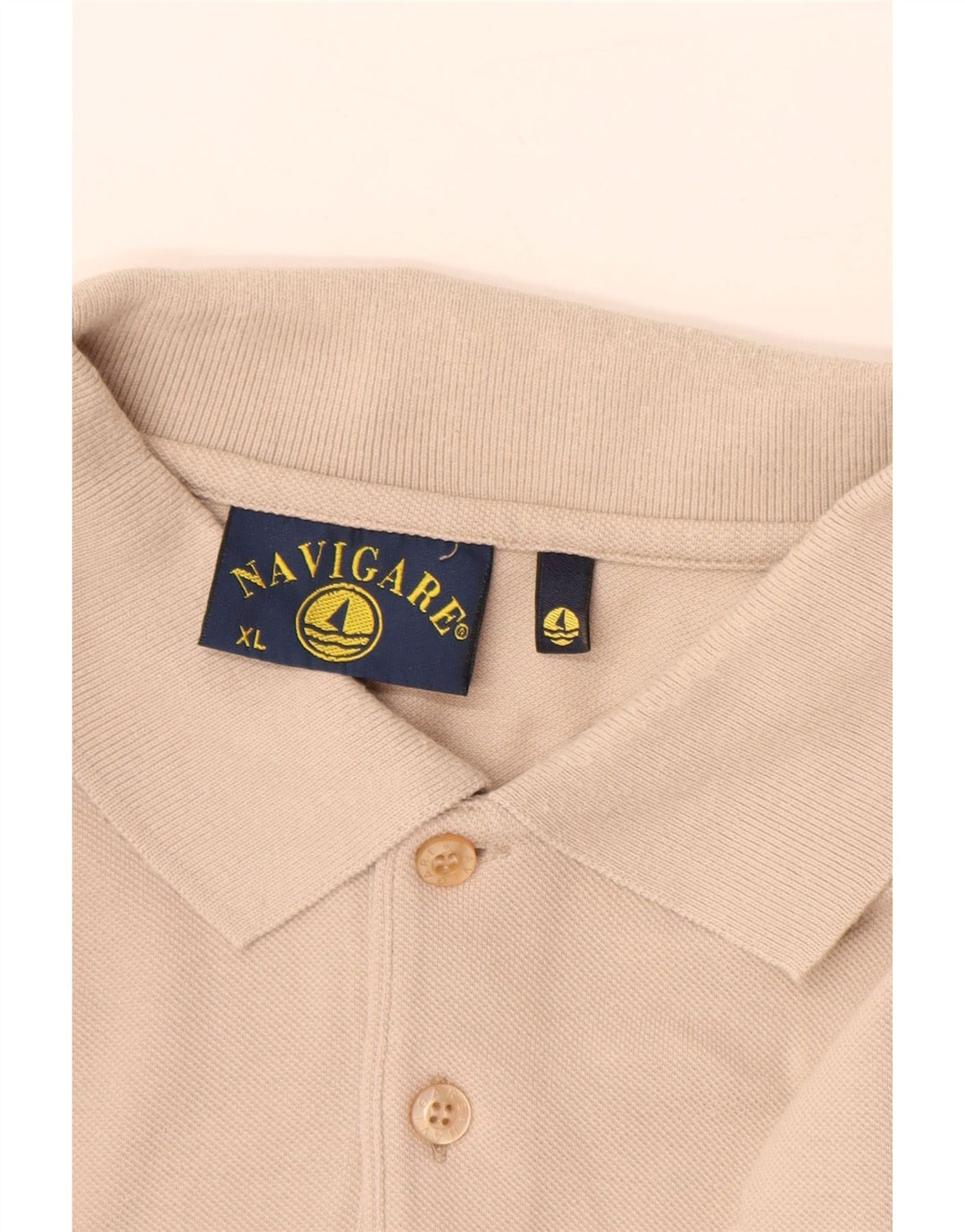 Ανδρικό μακρυμάνικο πόλο μπλουζάκι NAVIGARE XL από βαμβακερό μπεζ