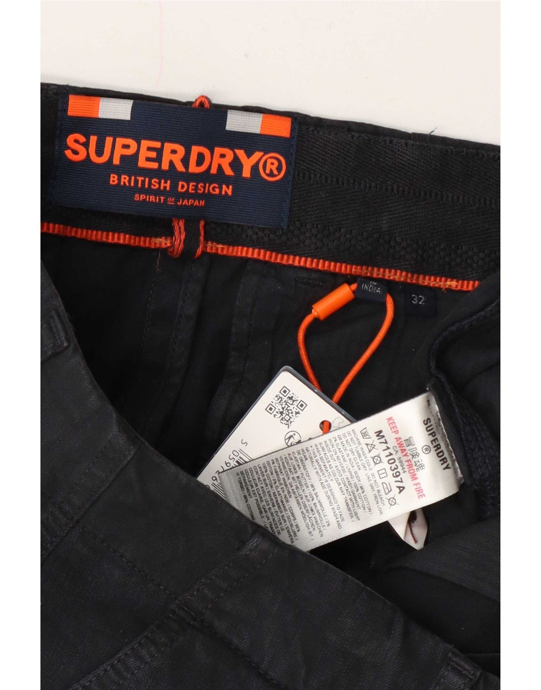 Ανδρικό σορτς Chino Superdry W32 Βαμβακερό μεσαίο ναυτικό μπλε