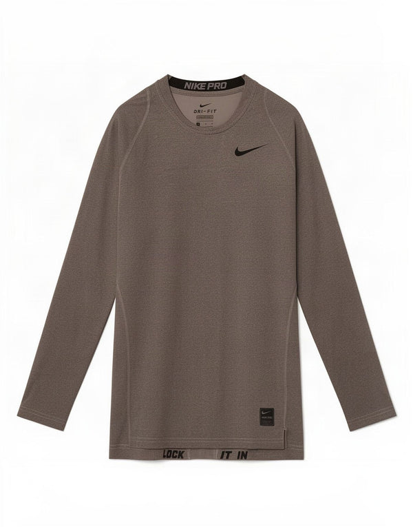 Nike γυναικείο Dri Fit μακρυμάνικο UK 10 Small Grey Colourblock Πολυεστέρας