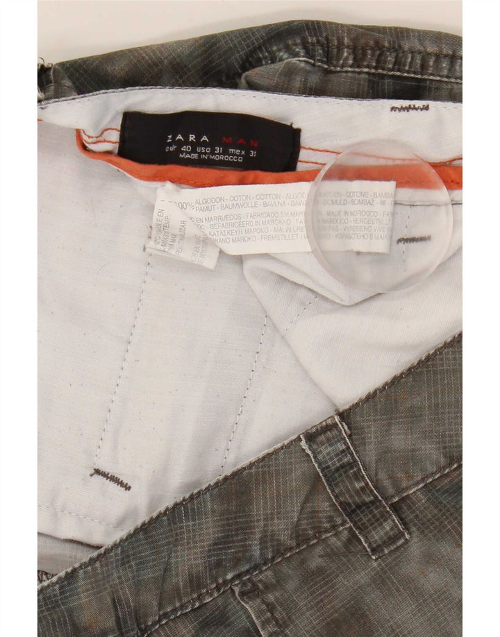 Zara Ανδρικό Σορτς Cargo EU 40 Medium W31 Χακί βαμβακερό