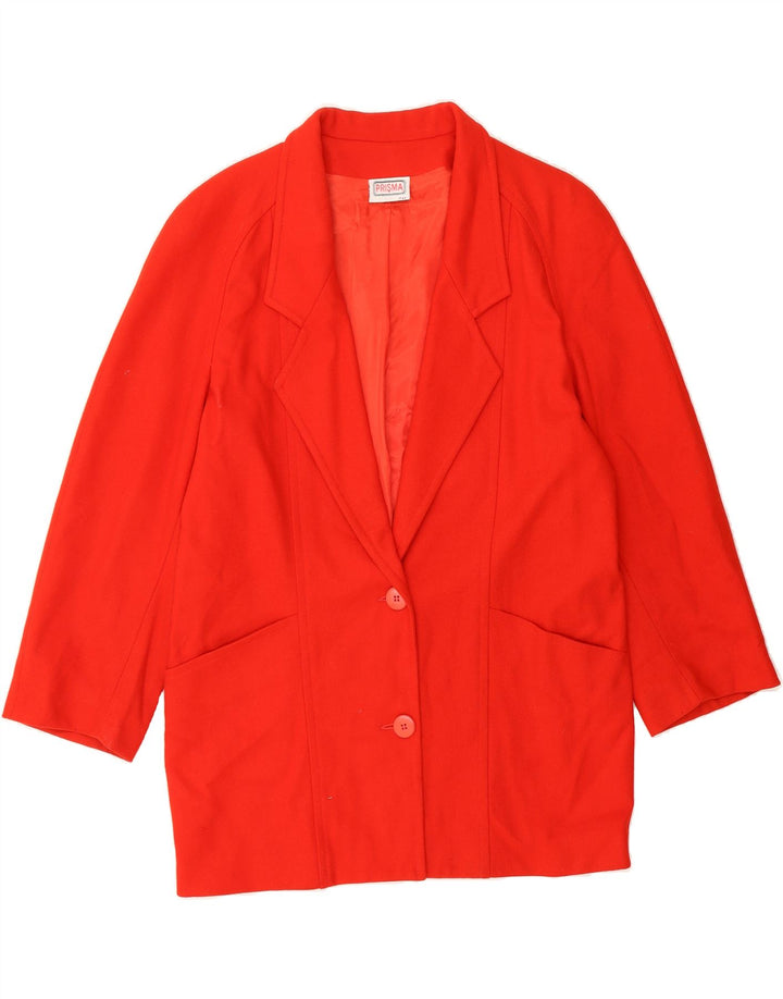PRISMA Womens Longline 2 Button Blazer Jacket IT 42 Medium Red Acetate Vintage Prisma and Second-Hand Prisma from Messina Hembry 