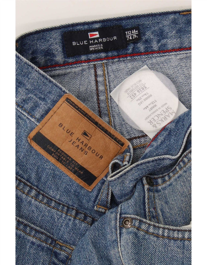 Marks & Spencer Mens Blue Harbor Straight Jeans W44 L29 Βαμβακερό