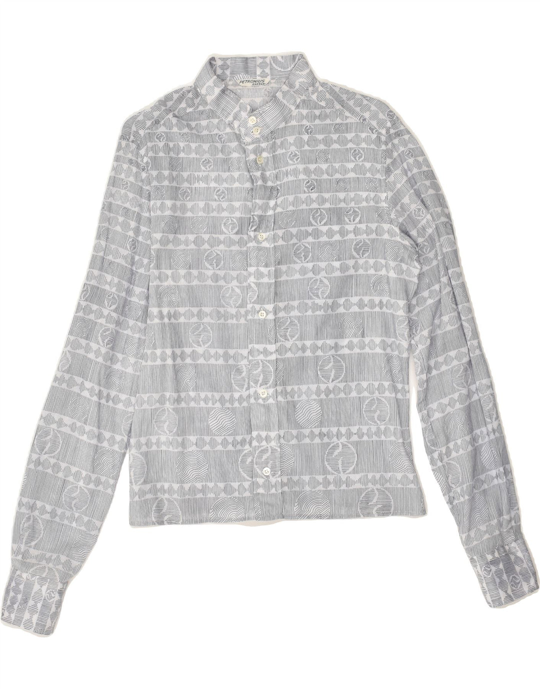 VINTAGE Womens Shirt UK 12 Medium Grey Fair Isle | Vintage Vintage | Thrift | Second-Hand Vintage | Used Clothing | Messina Hembry 