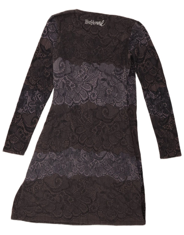 Γυναικείο μακρυμάνικο φόρεμα Desigual Shift Large Navy Blue Floral Viscose