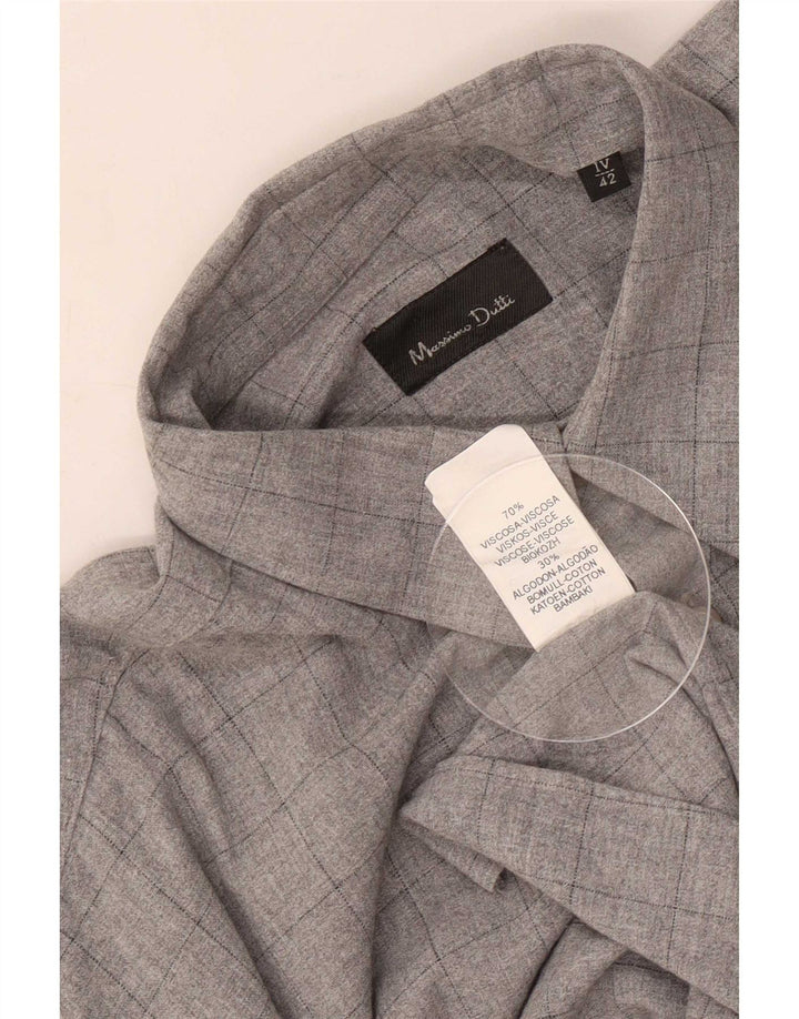Ανδρικό ψηλό πουκάμισο Massimo Dutti 42 Large Grey Check Viscose