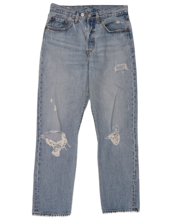Levi's Womens 501 Distressed Straight Jeans W26 L28 Blue Cotton
