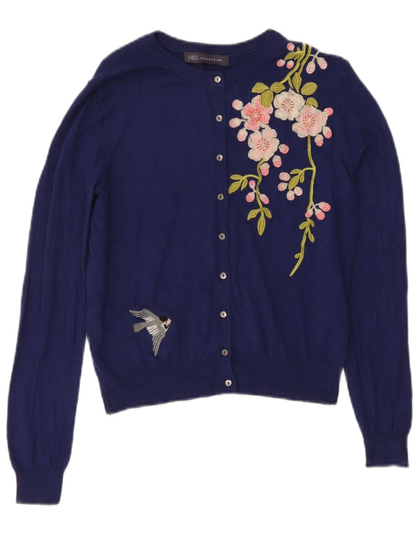 Marks & Spencer Γυναικεία ζακέτα Crop UK 10 Small Navy Blue Floral