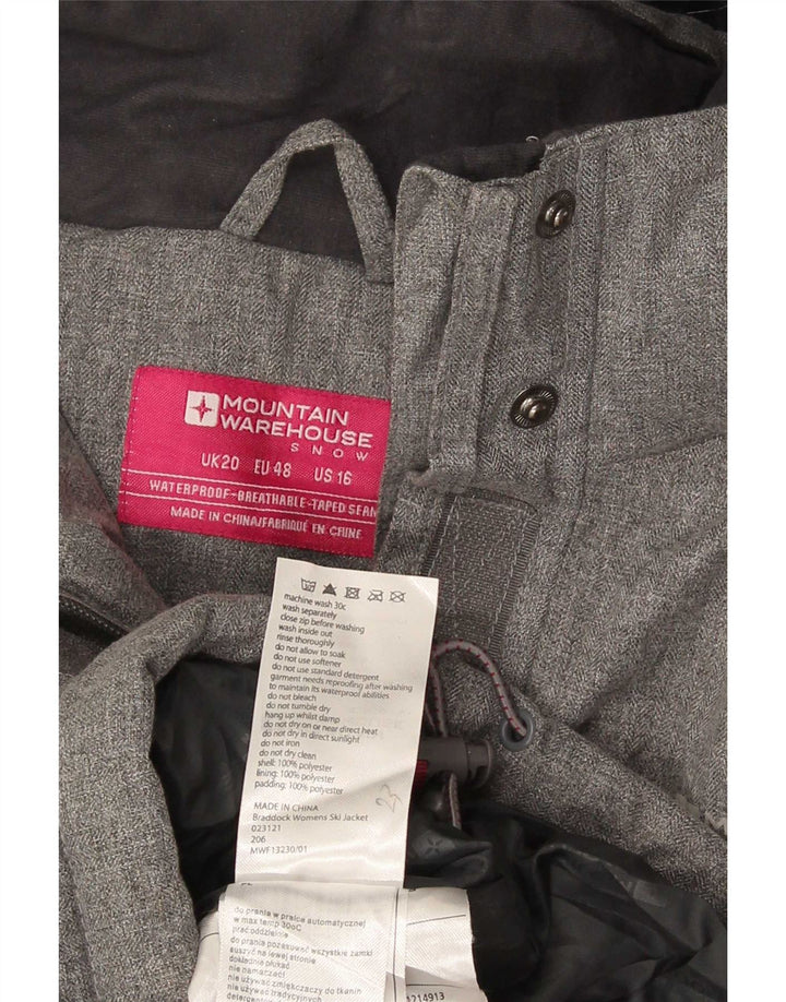 Mountain Warehouse Γυναικείο Μπουφάν με κουκούλα αντιανεμικό UK 20 2XL Γκρι