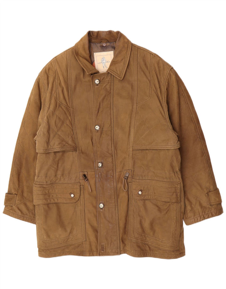Martin Eden Ανδρικό Δερμάτινο Παλτό IT 50 Large Khaki Leather