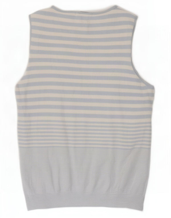 Gap Womens Vest Tank Top UK 12 Medium Blue Striped Cotton