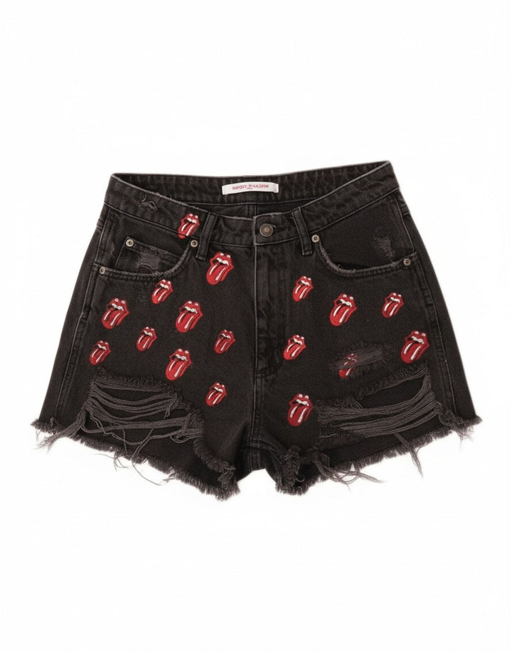 Γυναικείο Zara Graphic τζιν σορτς EU 40 Medium W30 Μαύρο